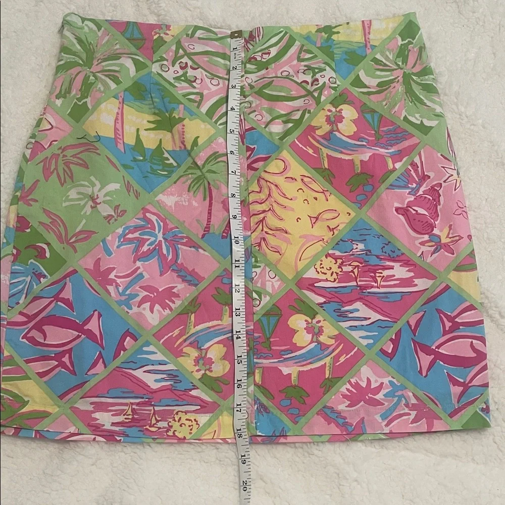 Tropical Print Skirt Pink Green Resort Vacation Summer Beach Outfit